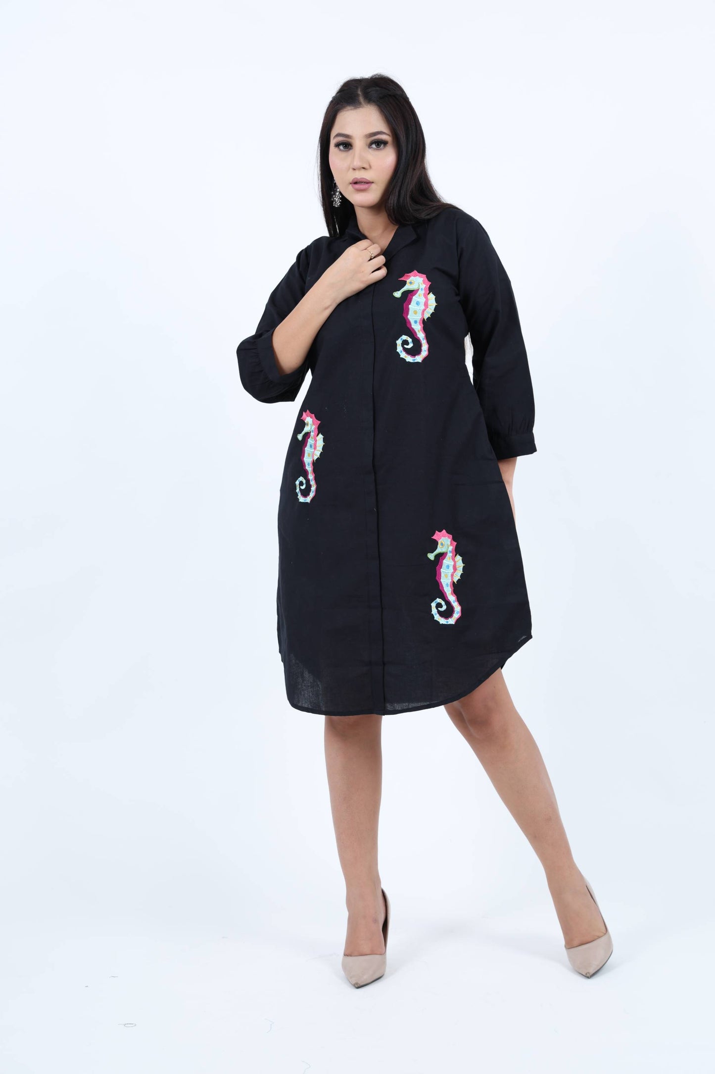 Embroidered Seahorse Dress