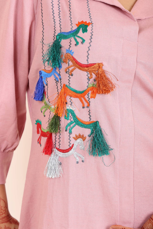 Tassel Embroidered Dress