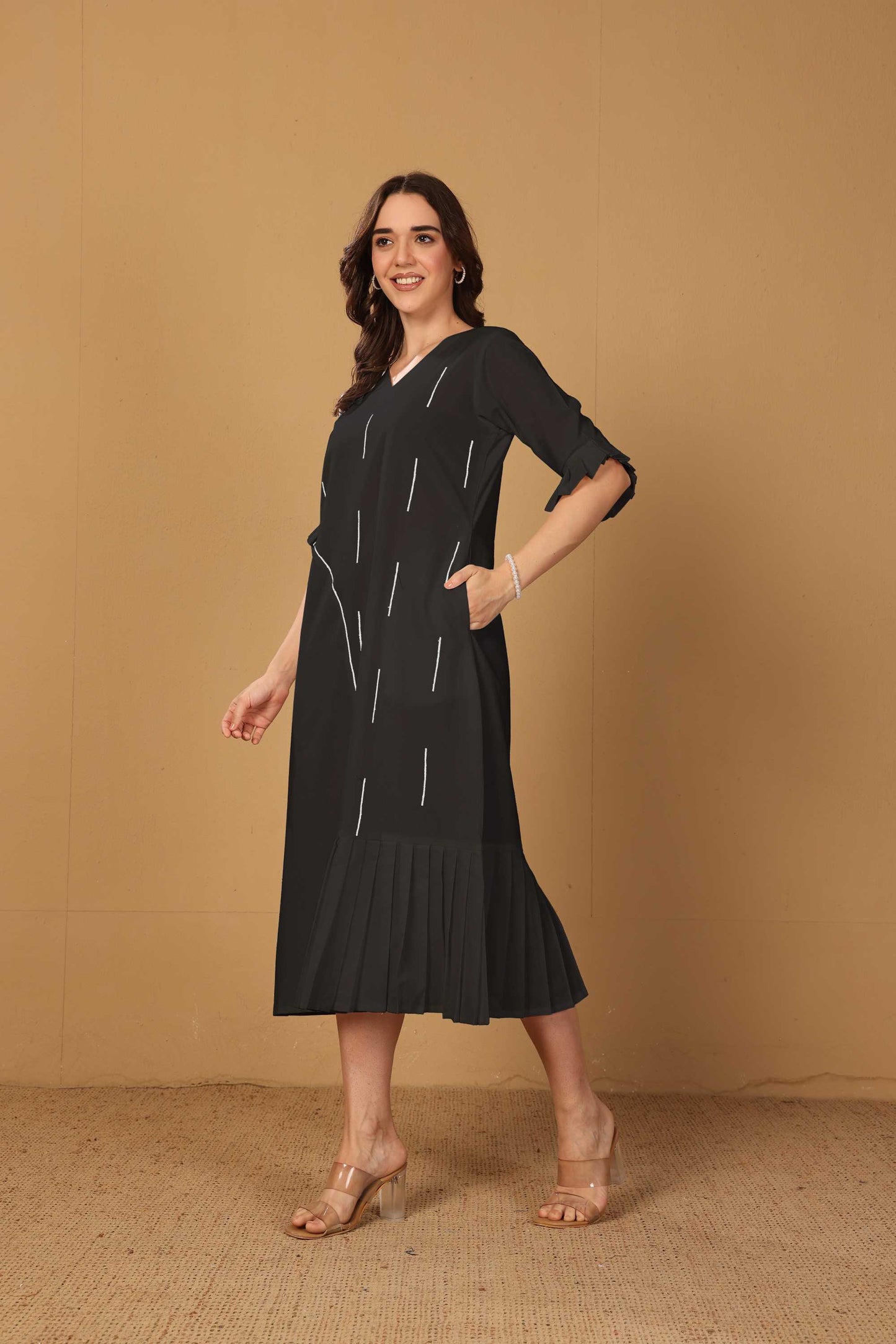 Pleated Fineline Dress