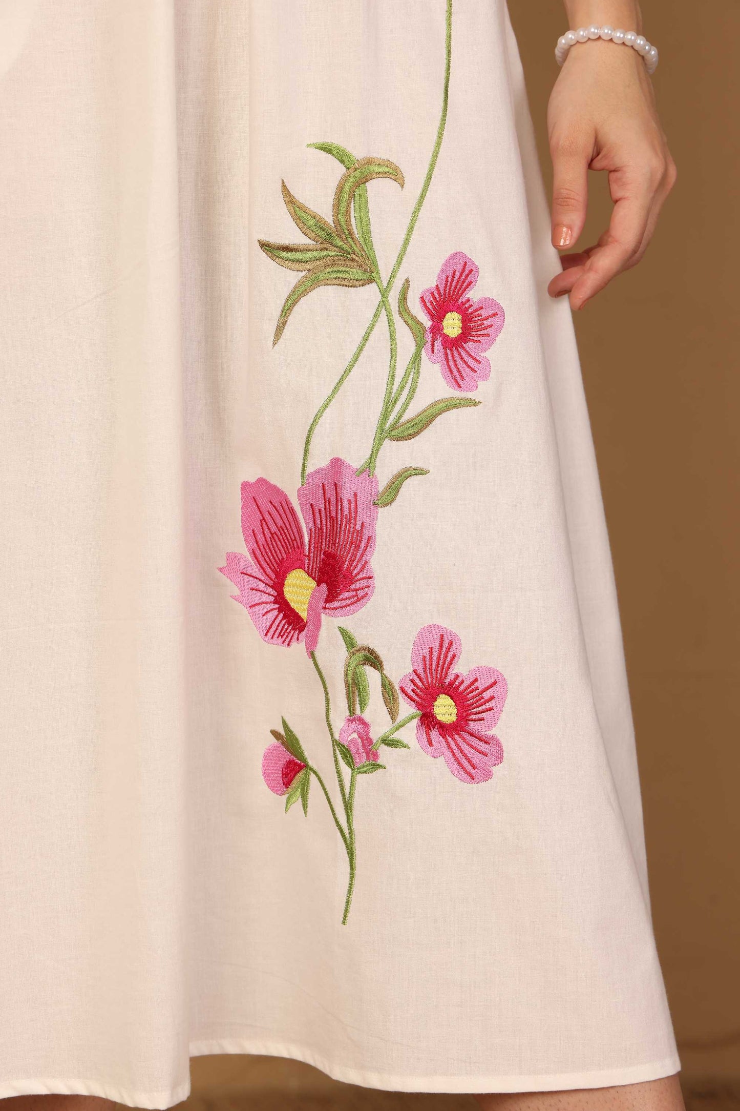 Floral Embroidered Midi Dress