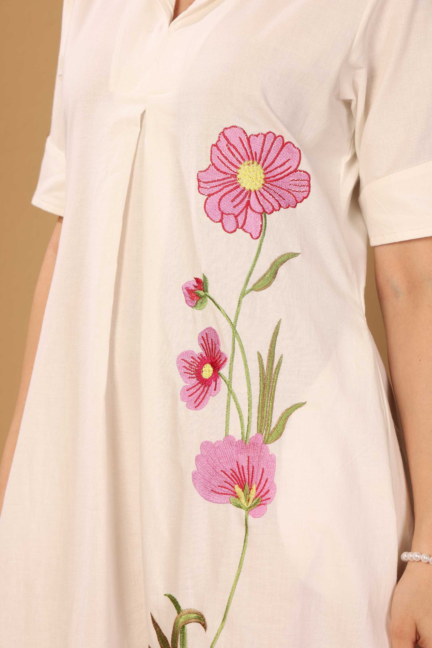 Floral Embroidered Midi Dress