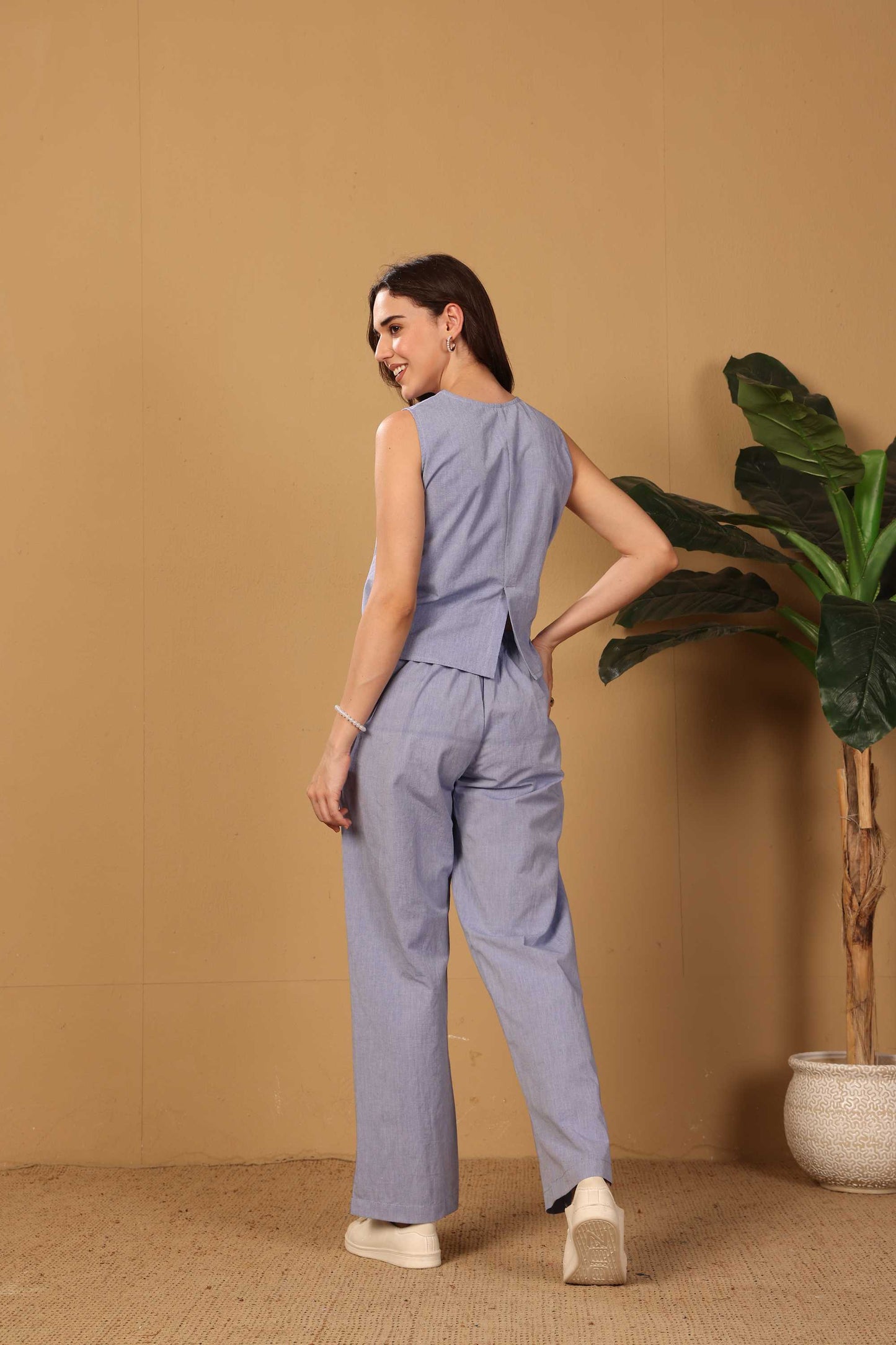 Dusty Blue Asymmetric Co-ord Set