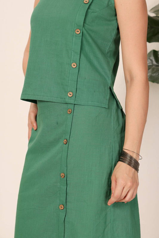 Minimalist Green Skirt Set