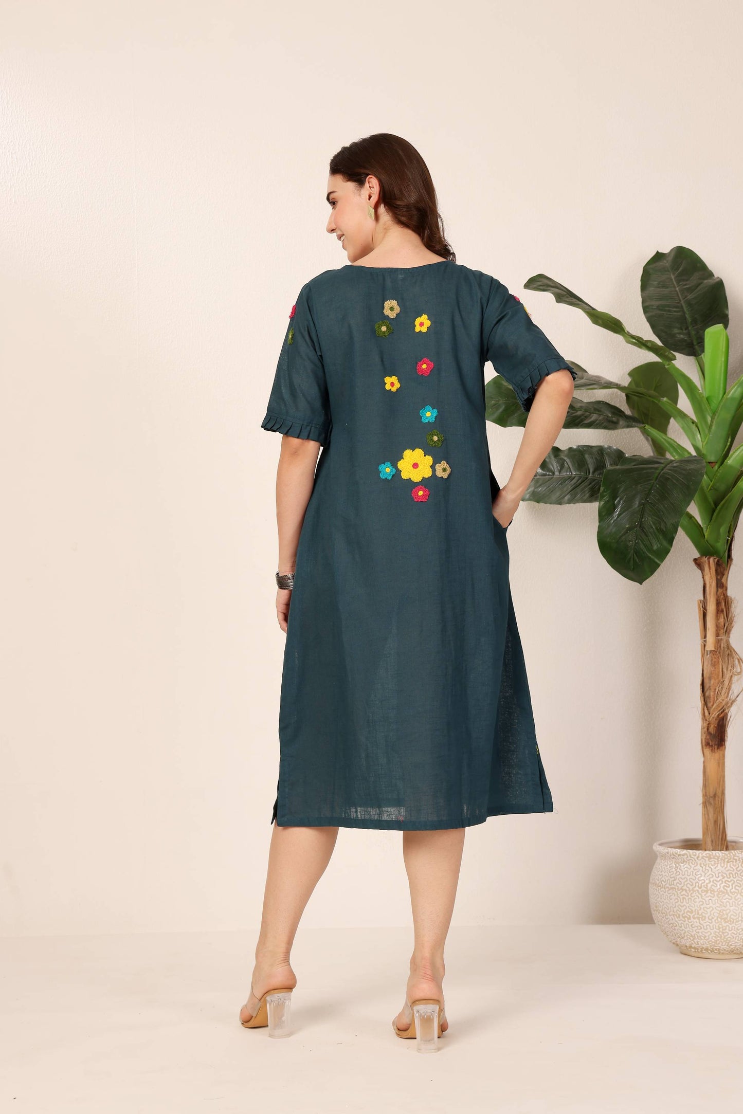 3D Bloom A-Line Dress