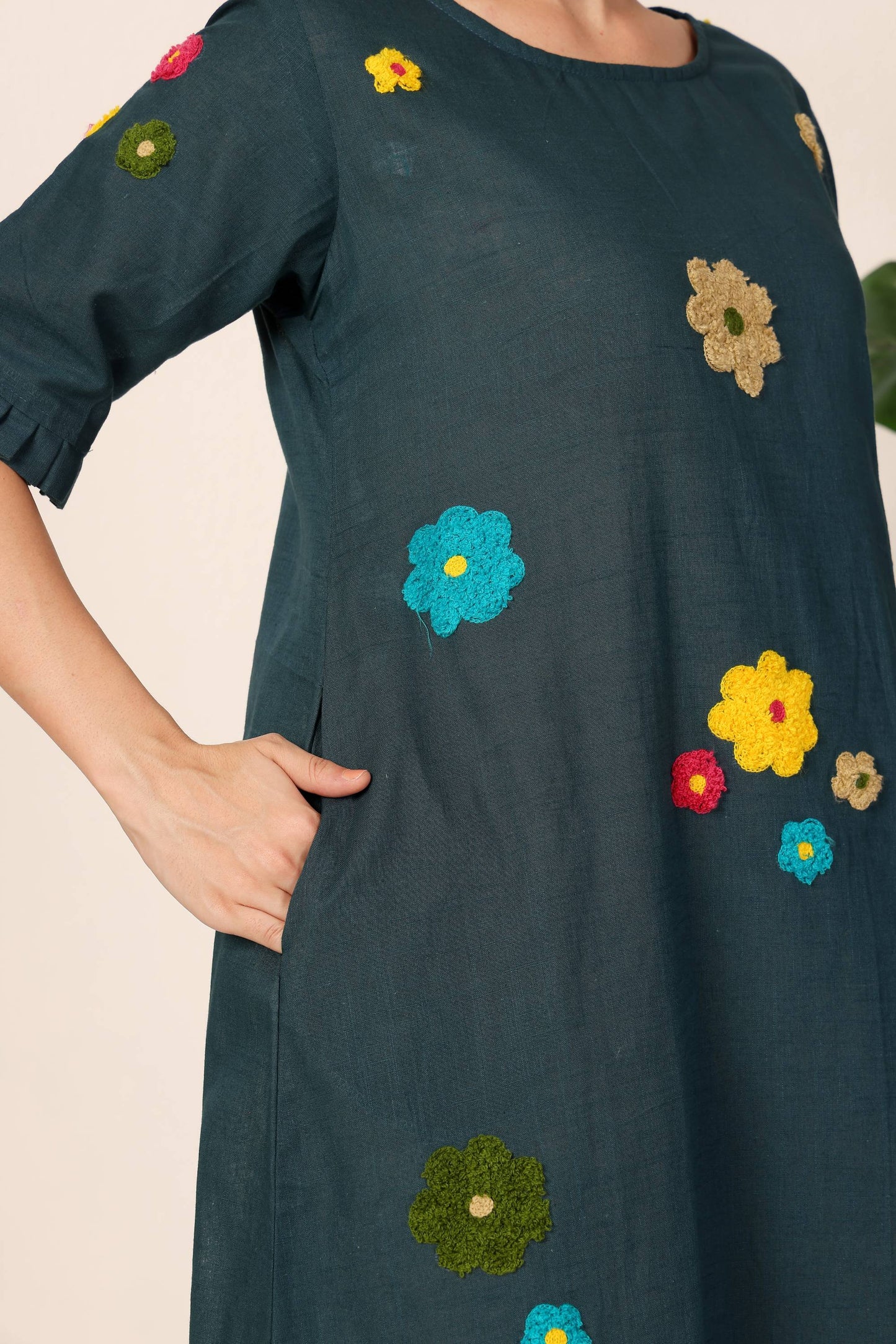 3D Bloom A-Line Dress