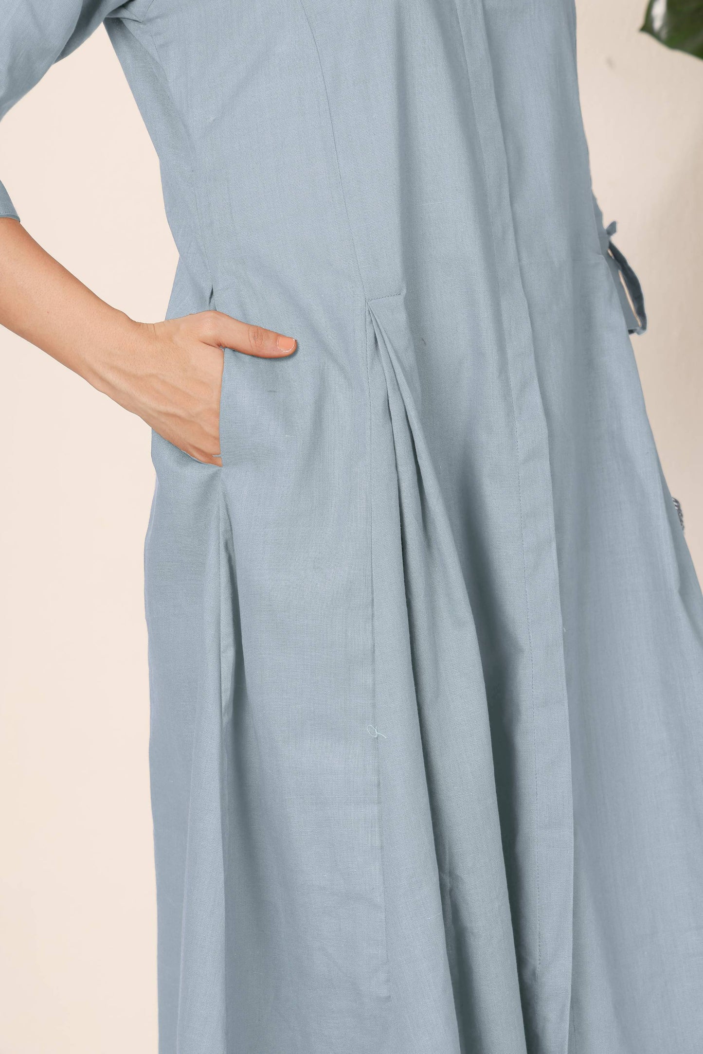 Embroidered Collar Dress
