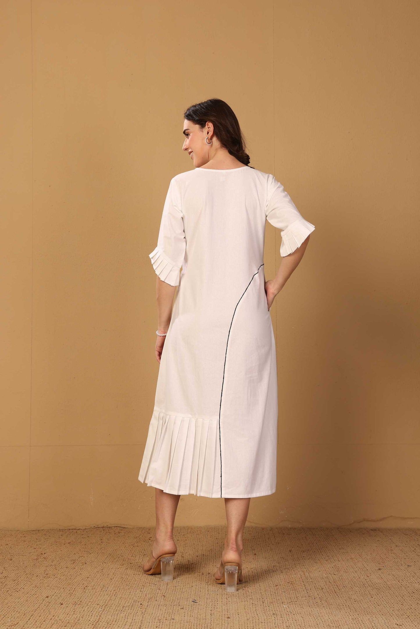 Pleated Fineline Dress