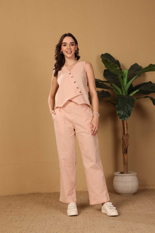 Light Peach Waistcoat Co-ord Set