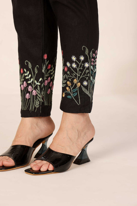 Black Floral Edge Bottom