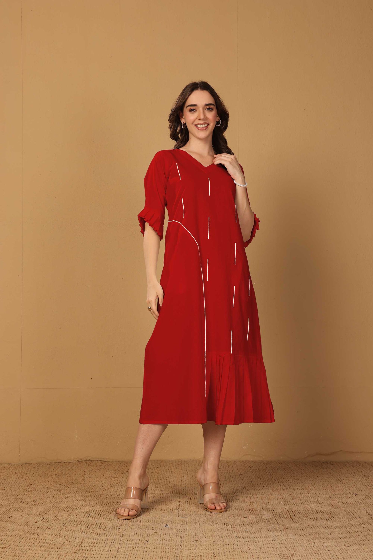 Black Pleated Fineline Dress