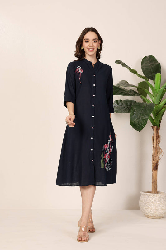 Blue Flamingo Dress