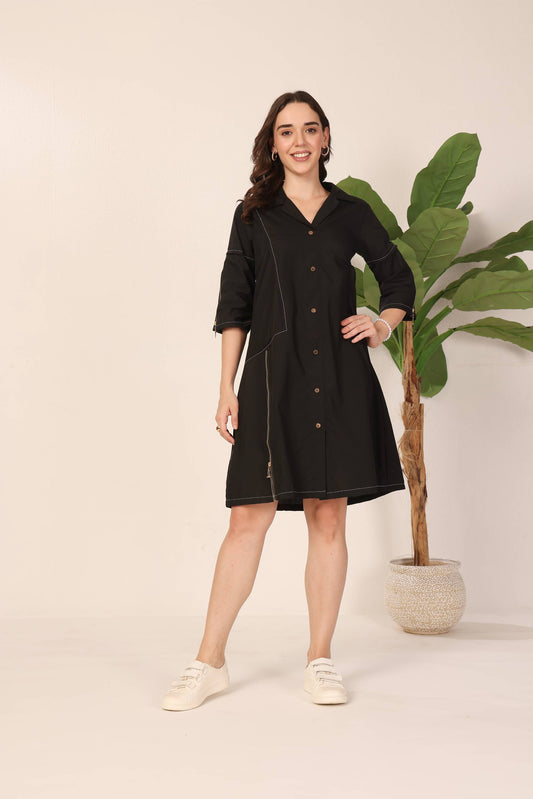 Black Zipper Dress